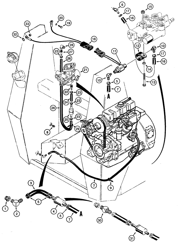 Схема запчастей Case IH 1835C - (3-04) - FUEL LINES, GASOLINE MODELS ONLY (03) - FUEL SYSTEM