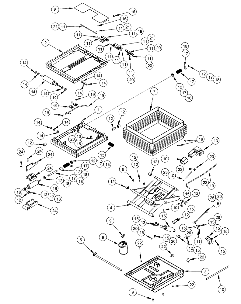 Схема запчастей Case IH FLX4510 - (01-039) - SUSPENSION ASSEMBLY, SEAT (10) - CAB