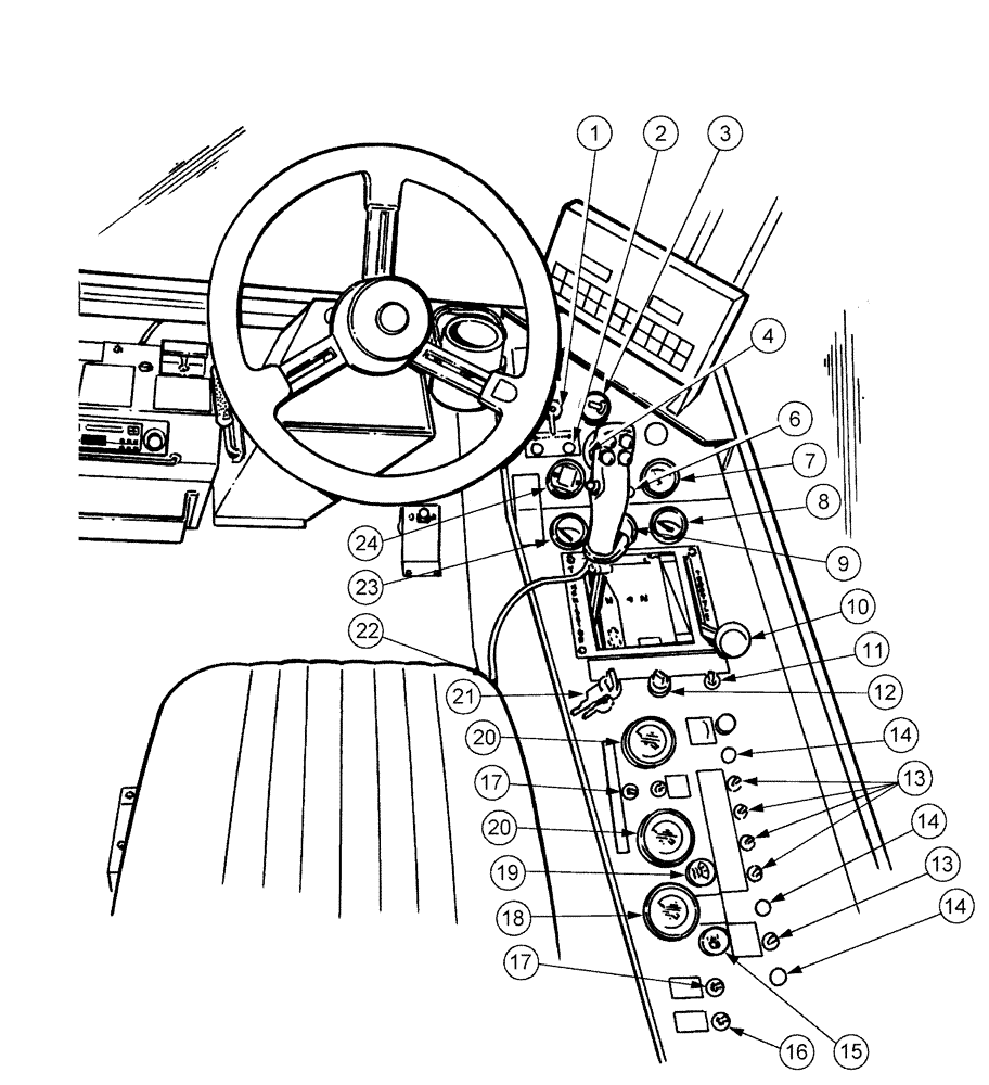 Схема запчастей Case IH SPX2130 - (01-002) - CONTROL PANEL Cab Interior