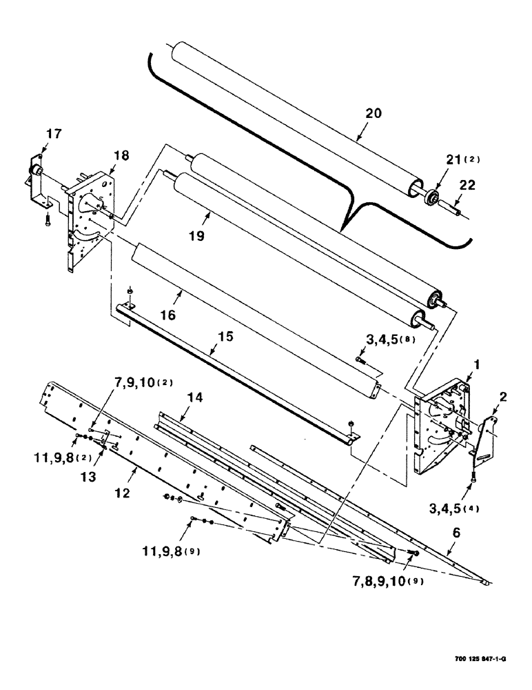 Схема запчастей Case IH 8460 - (18) - MESH WRAP ROLLER ASSEMBLY, SERIAL NUMBER CFH0073011 AND LATER 