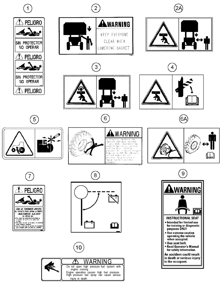 Схема запчастей Case IH 420 TIER 3 - (09F-23) - DECALS - CAUTION, WARNING AND DANGER (12) - CHASSIS