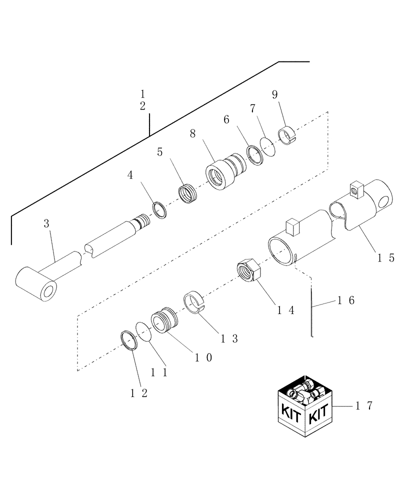 Схема запчастей Case IH 757C - (23) - BOOM & DIPPER CYLINDER, 2-3/4 - 757C 