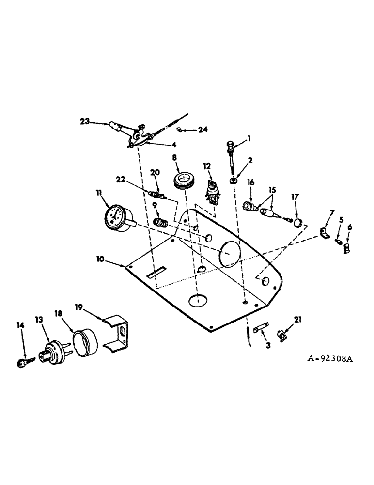 Схема запчастей Case IH 154 - (11-01) - INSTRUMENTS, ENGINE CONTROLS AND INSTRUMENTS, CUB 154 LO-BOY SERIAL NO. 14535 AND BELOW Instruments
