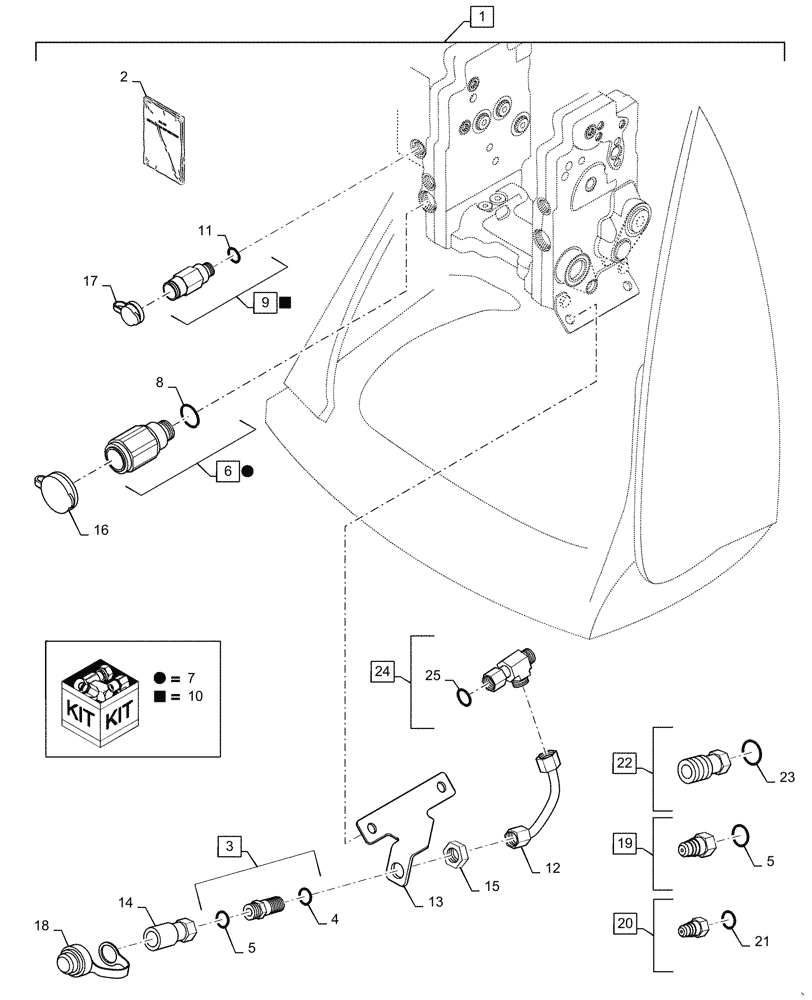 Схема запчастей Case IH STEIGER 450 - (88.035.07) - DIA KIT, ADDITIONAL PRODUCTS - POWER BEYOND & MOTOR RETURN (88) - ACCESSORIES