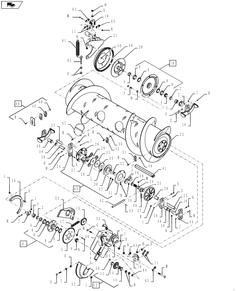 Схема запчастей Case IH 2152 - (09-54) - ADAPTER AUGER AND COMPONENTS 