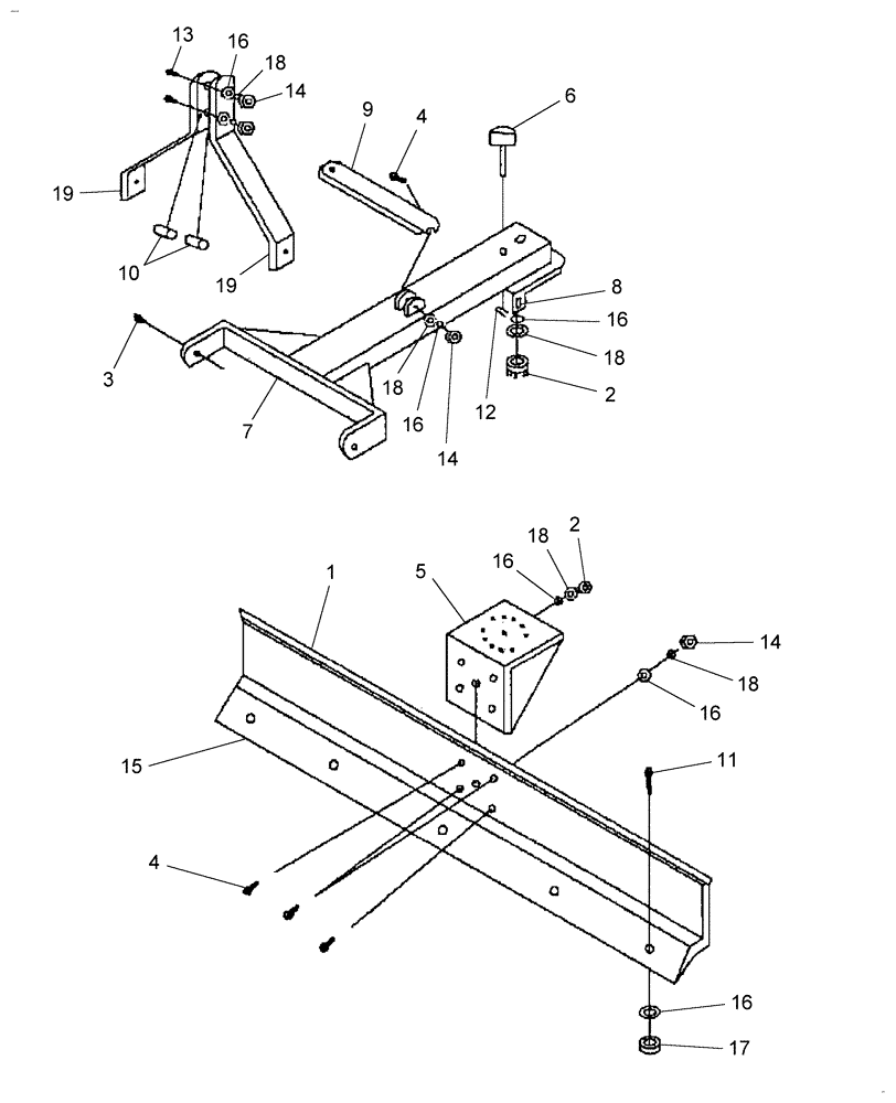 Схема запчастей Case IH WORK EZ 72SL - (001) - LIGHT DUTY REAR BLADE 