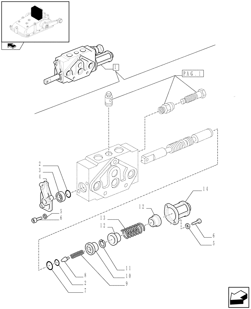 Схема запчастей Case IH FARMALL 65C - (1.82.7/09A[02]) - SIMPLE DOUBLE EFFECT DISTRIBUTOR WITH FLOAT - PARTS (07) - HYDRAULIC SYSTEM