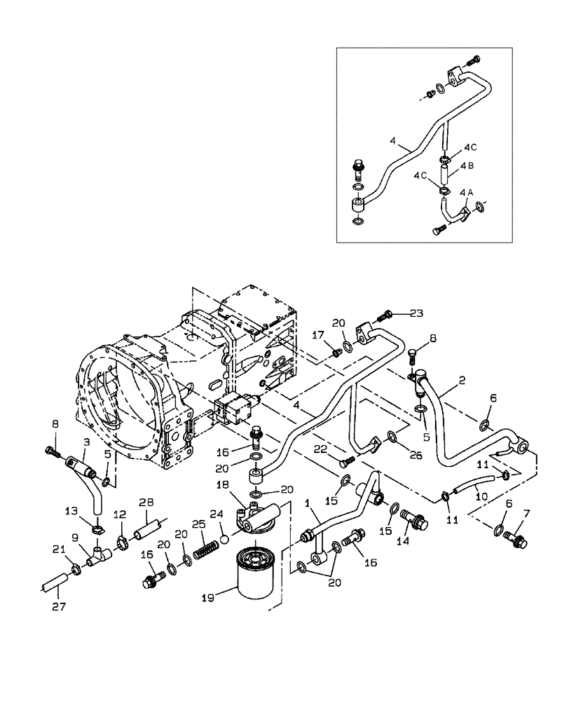 Схема запчастей Case IH D45 - (07.11) - HYDRAULIC PIPING W/HST (07) - HYDRAULIC SYSTEM