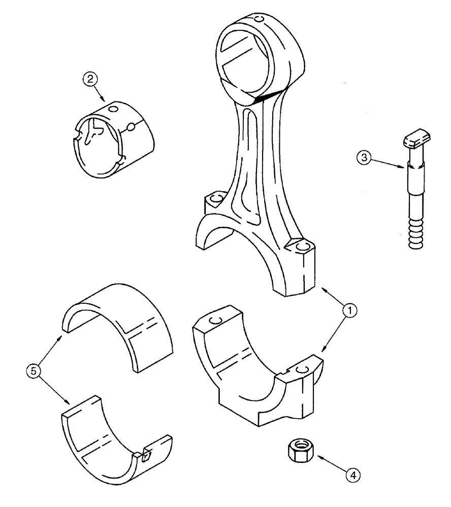 Схема запчастей Case IH 7230 - (2-124) - CONNECTING RODS, 6T-830 AND 6TA-830 ENGINE, PRIOR TO TRACTOR PIN JJA0064978 (02) - ENGINE