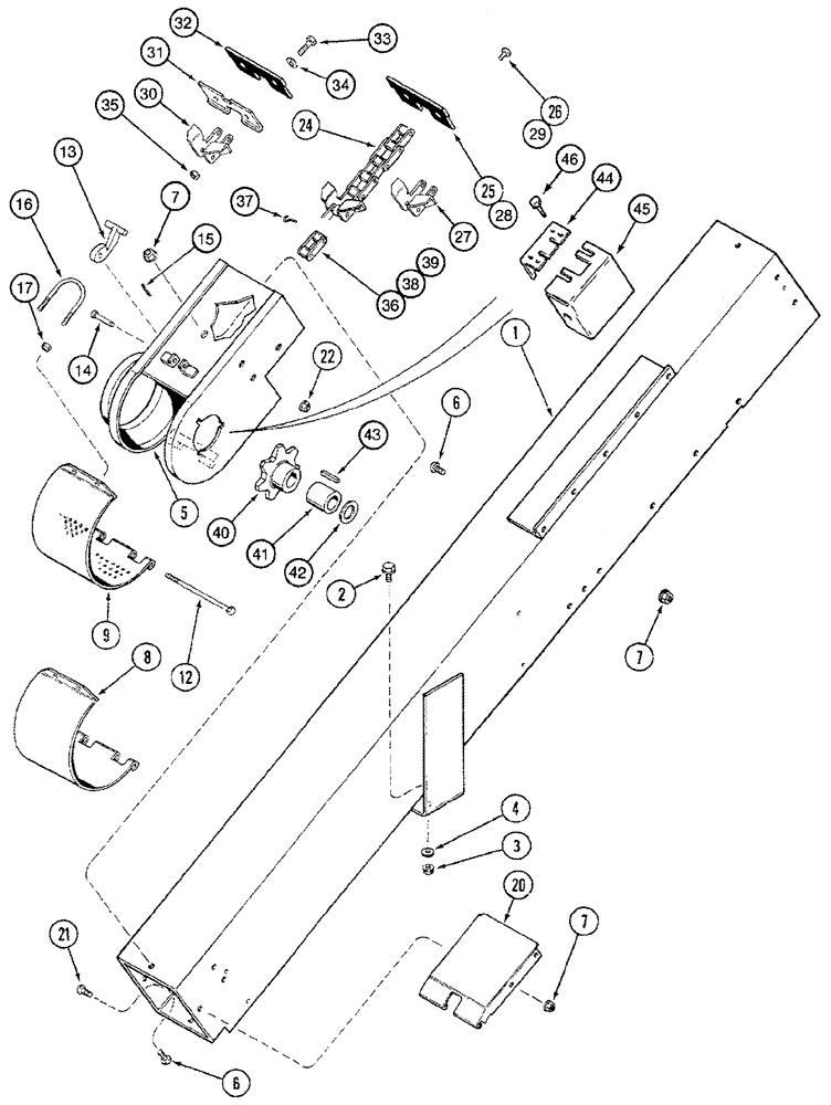 Схема запчастей Case IH 2366 - (09D-13) - TAILINGS - ELEVATOR HOUSING AND CONVEYOR (16) - GRAIN ELEVATORS & AUGERS