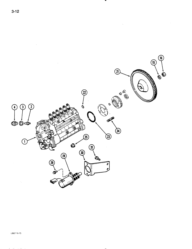 Схема запчастей Case IH 9110 - (3-12) - FUEL INJECTION PUMP AND DRIVE, 6T-830 ENGINE (03) - FUEL SYSTEM