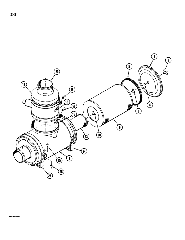 Схема запчастей Case IH 9170 - (2-08) - AIR CLEANER ASSEMBLY (02) - ENGINE