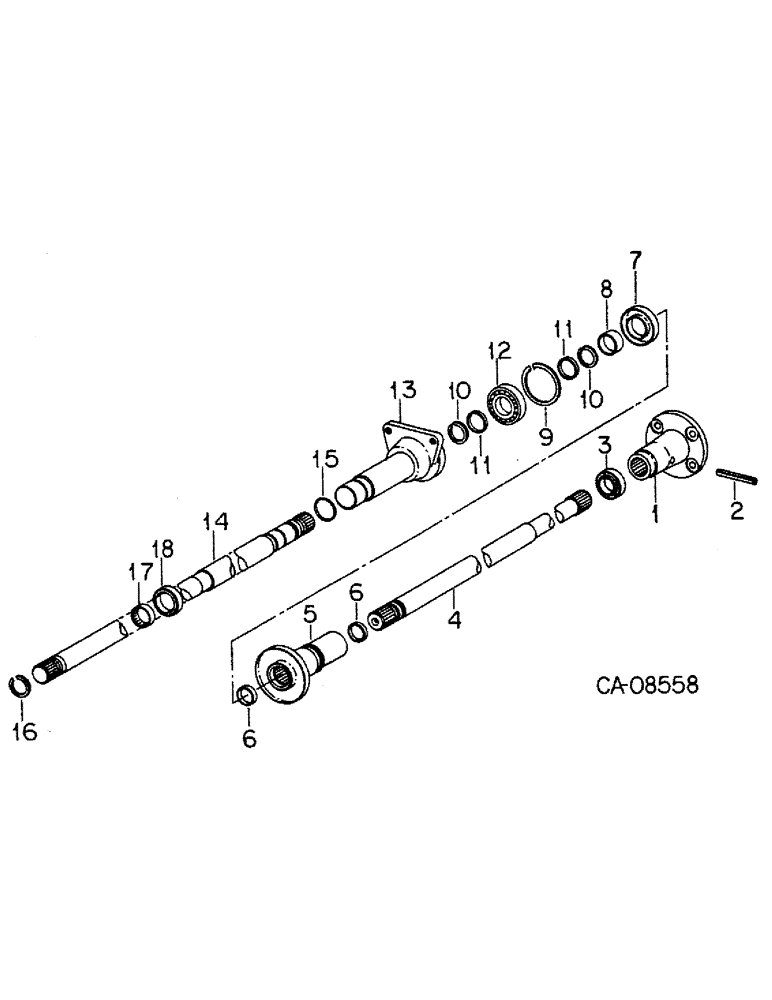 Схема запчастей Case IH 5088 - (07-55) - DRIVE TRAIN, FRONT AXLE DRIVE AND OUTPUT SHAFTS, ALL WHEEL DRIVE TRACTORS (04) - Drive Train