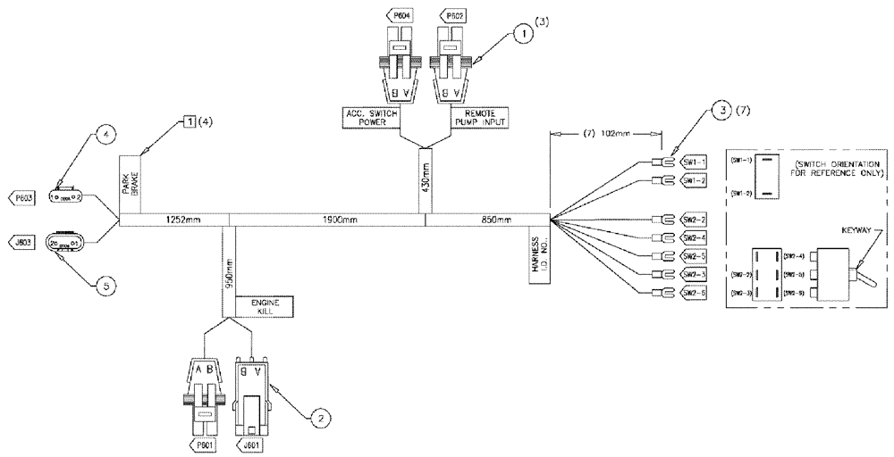 Схема запчастей Case IH SPX3310 - (12-030) - HARNESS, REMOTE THROTTLE (06) - ELECTRICAL