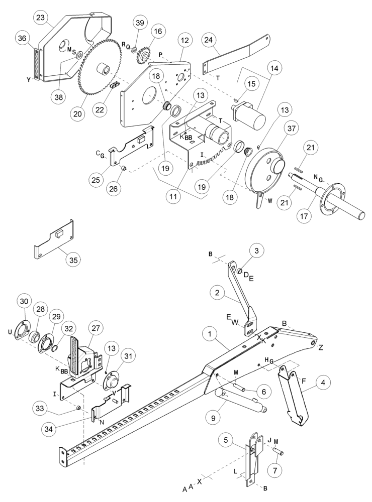 Схема запчастей Case IH 2062 - (09-15) - REEL DRIVE AND SUPPORT ARMS (03) - CHASSIS/MOUNTED EQUIPMENT