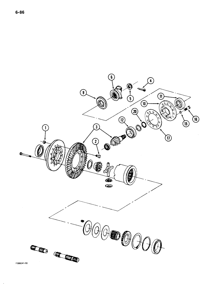 Схема запчастей Case IH 9150 - (6-086) - AXLE ASSEMBLY, DIFFERENTIAL, K592 BAR AXLE (06) - POWER TRAIN