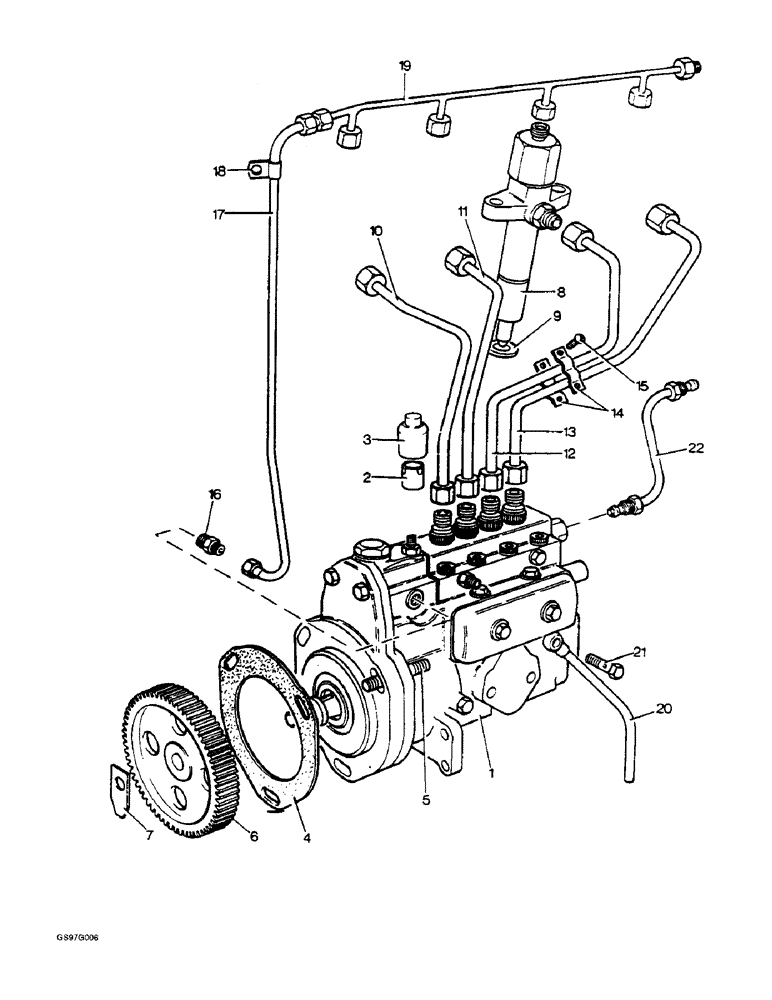 Схема запчастей Case IH 1210 - (3-02) - SIMMS INJECTION PUMP AND FUEL SYSTEM (03) - FUEL SYSTEM