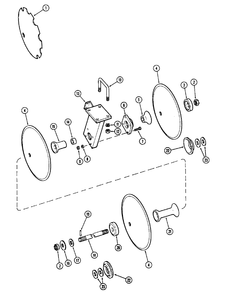 Схема запчастей Case IH DOT 23 - (44) - FRONT LEFT WING GANG, MODEL 23-18 