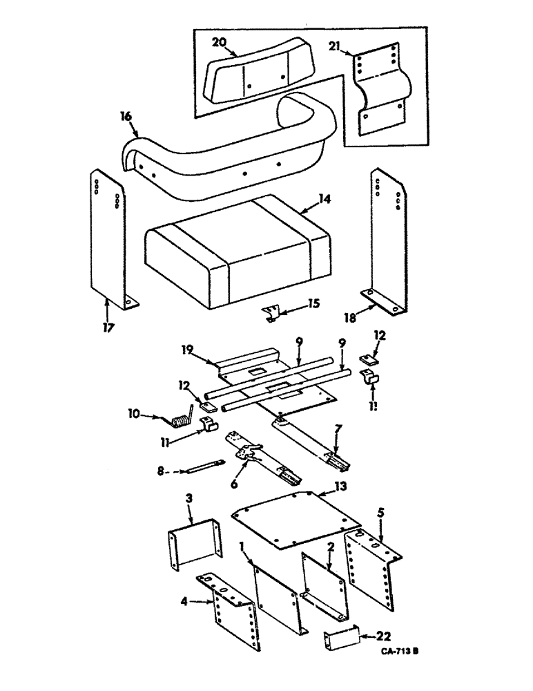 Схема запчастей Case IH 815 - (13-20) - SUPERSTRUCTURE, OPERATORS SEAT (05) - SUPERSTRUCTURE