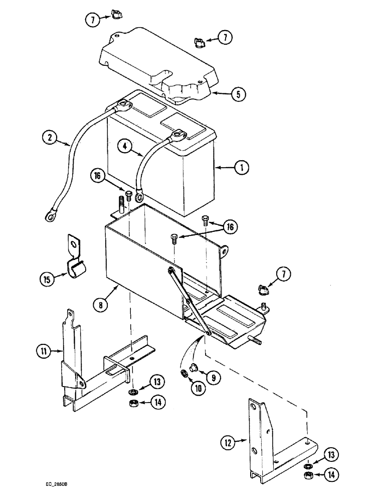Схема запчастей Case IH 3230 - (4-046) - BATTERY BOX, BATTERY AND CABLES, TRACTOR WITH CAB (04) - ELECTRICAL SYSTEMS