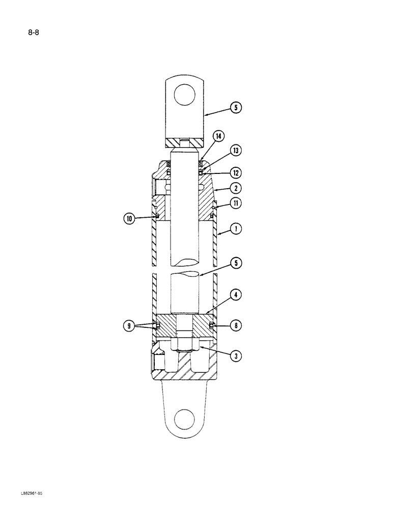 Схема запчастей Case IH 1190 - (8-08) - TONGUE POSITIONING HYDRAULIC CYLINDER, 1190 MOWER (07) - HYDRAULICS