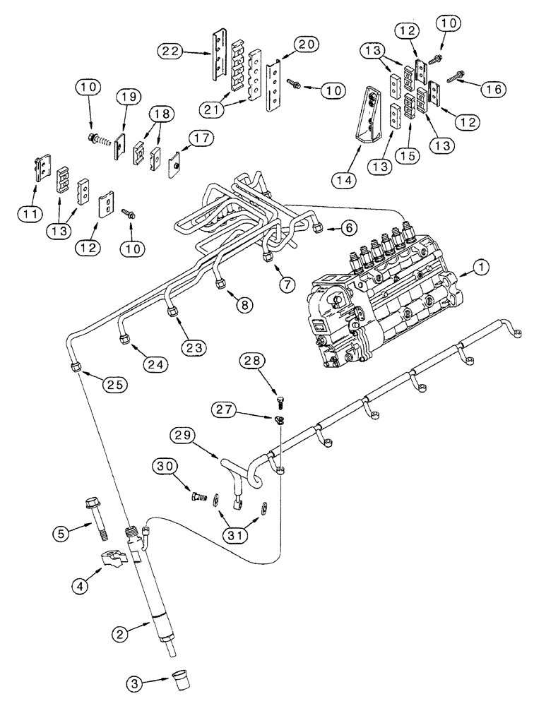 Схема запчастей Case IH 7240 - (3-006) - FUEL INJECTION SYSTEM, 6TA-830 ENGINE, PRIOR TO TRACTOR PIN JJA0064978 (03) - FUEL SYSTEM