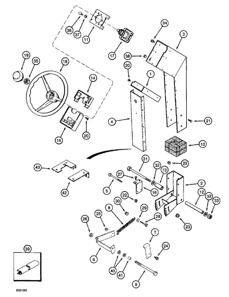 Схема запчастей Case IH 2055 - (5-02) - STEERING WHEEL AND SUPPORT (04) - STEERING