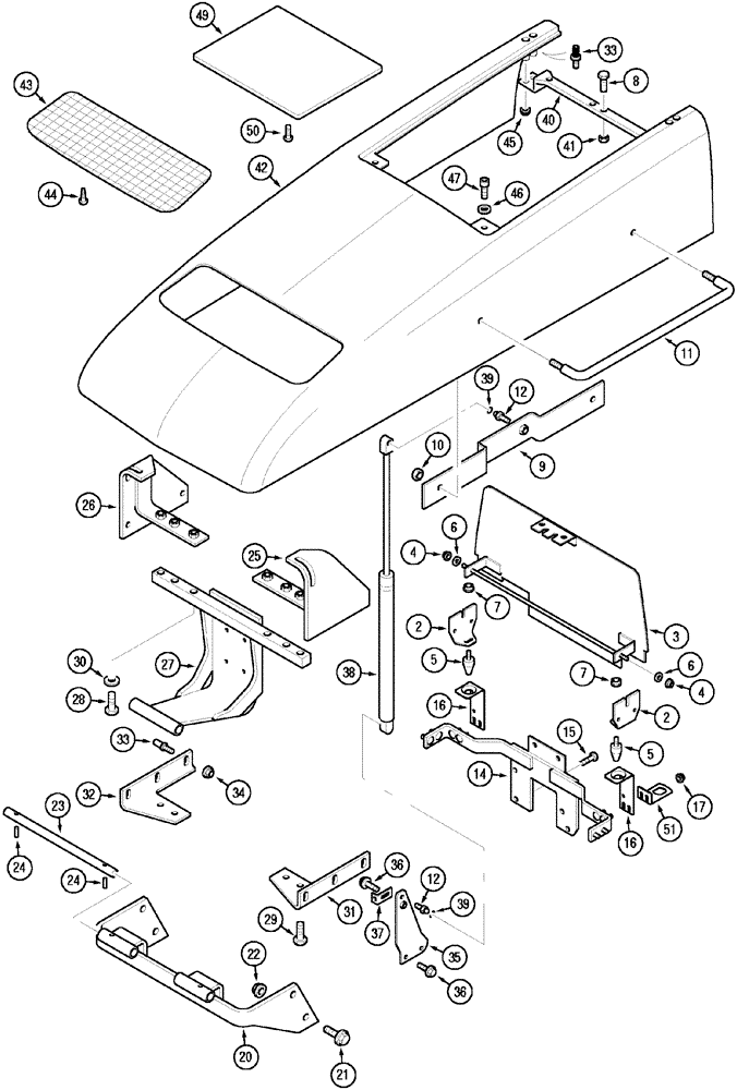 Схема запчастей Case IH CX80 - (09-09) - HOODSHEET (09) - CHASSIS/ATTACHMENTS