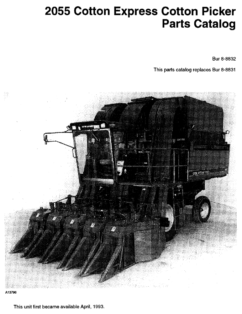 Схема запчастей Case IH 2055 - (1-01) - 2055 COTTON EXPRESS COTTON PICKER (00) - PICTORIAL INDEX