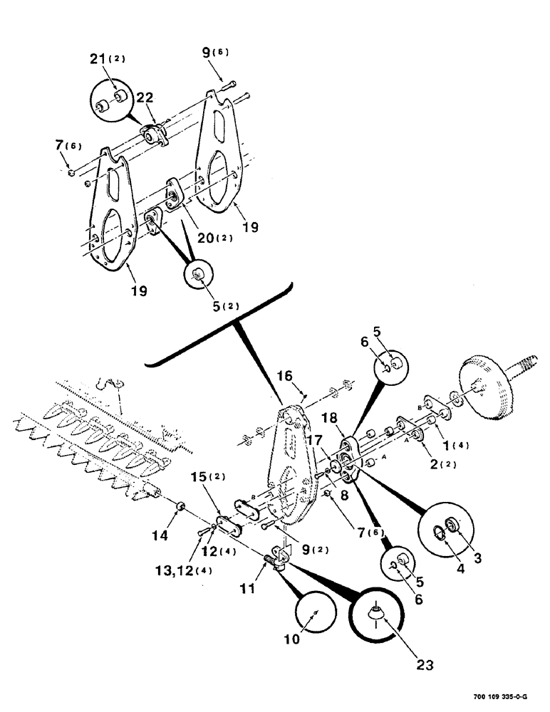 Схема запчастей Case IH 8330 - (2-14) - SICKLE SWAYBAR ASSEMBLY (09) - CHASSIS