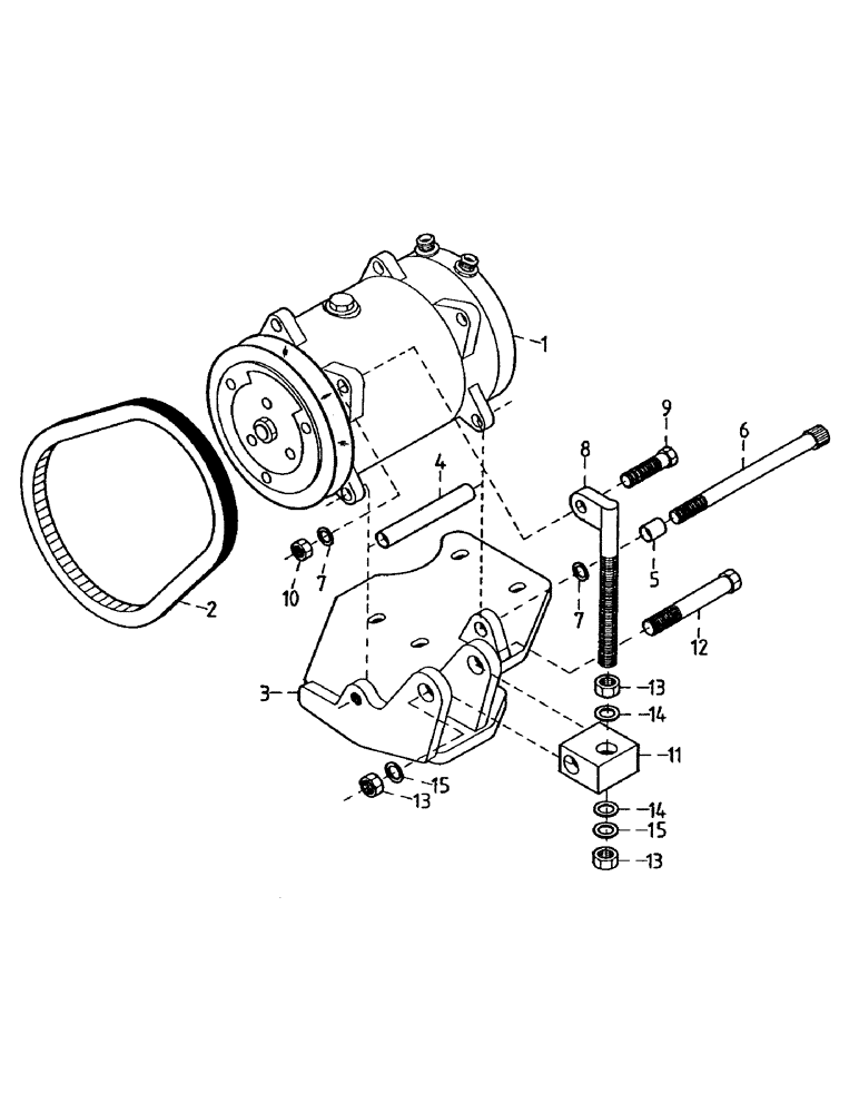 Схема запчастей Case IH 7700 - (A06-04) - MAINFRAME, CABIN AIR CONDITIONER COMPRESSOR, MOUNT & BELT Mainframe & Functioning Components