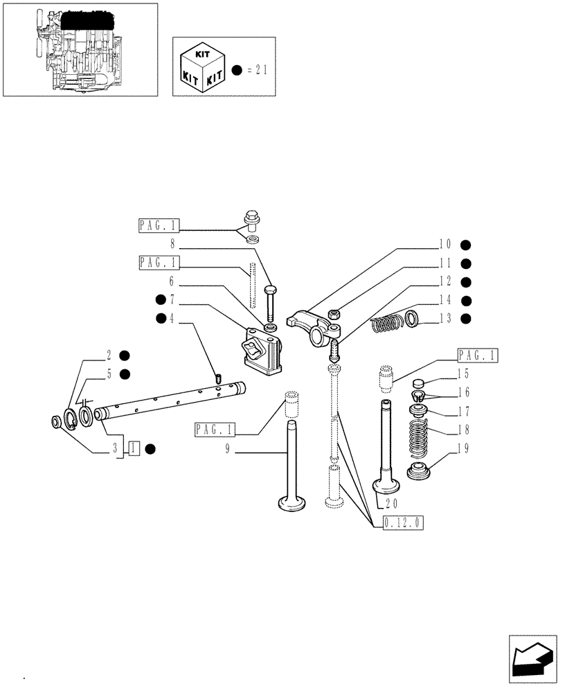 Схема запчастей Case IH JX70 - (0.06.0/01[02]) - VALVES (01) - ENGINE