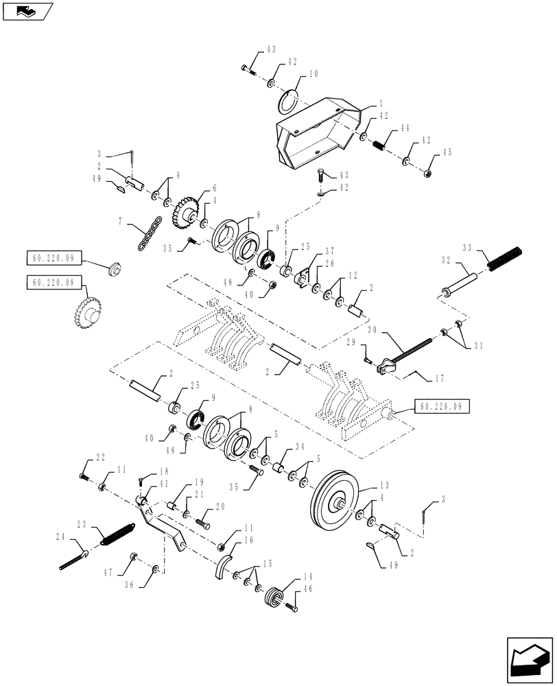 Схема запчастей Case IH SB541 - (60.220.07) - PICKUP DRIVE (60) - PRODUCT FEEDING