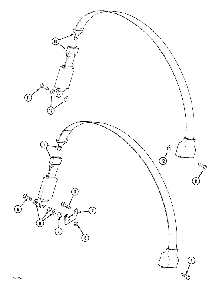 Схема запчастей Case IH 5150 - (9F-50) - SEAT BELTS (09) - CHASSIS/ATTACHMENTS