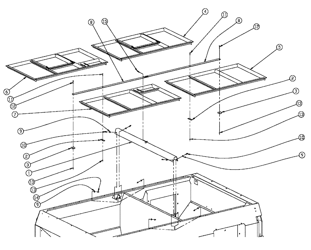 Схема запчастей Case IH 438 - (01-003) - MAIN BOX SCREEN GROUP Basic Unit