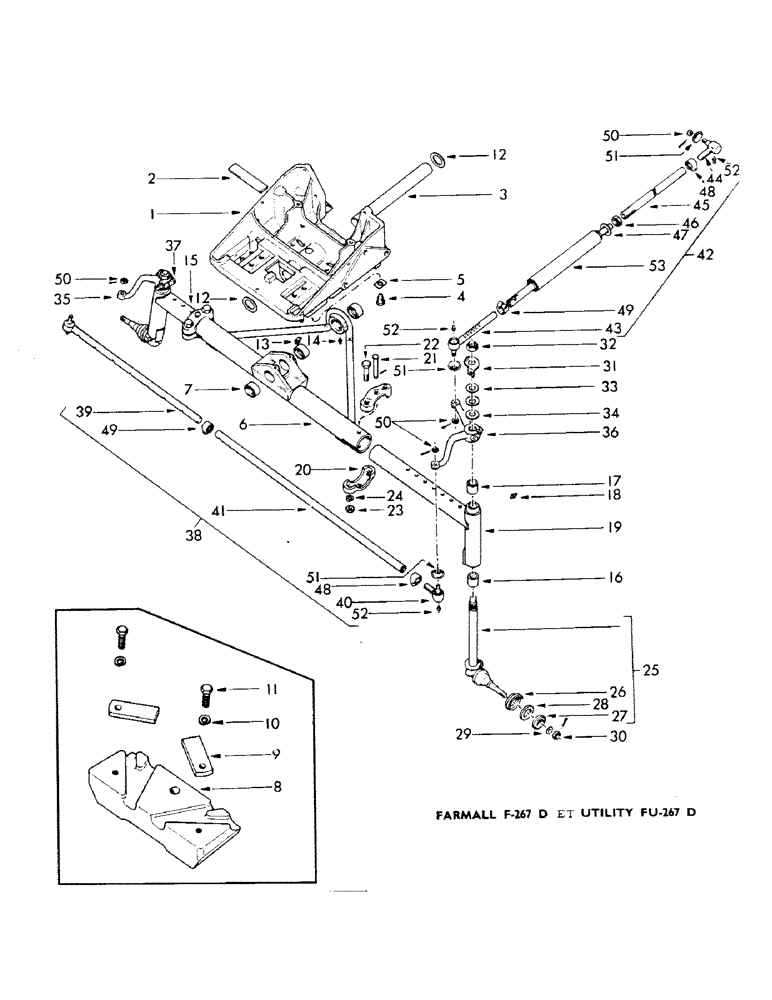 Схема запчастей Case IH FU-267D - (134) - ADJUSTABLE FRONT AXLE FOR FARMALL F-267D & UTILITY FU-267 (06) - POWER TRAIN
