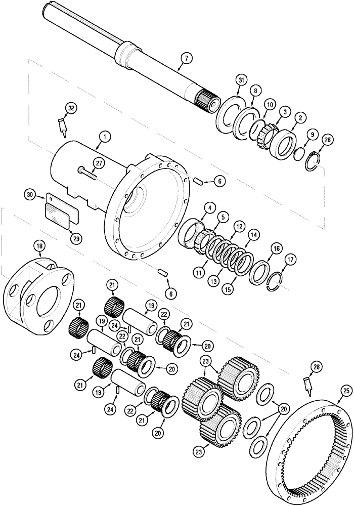 Схема запчастей Case IH MX150 - (06-11) - REAR AXLE (21) - TRANSMISSION