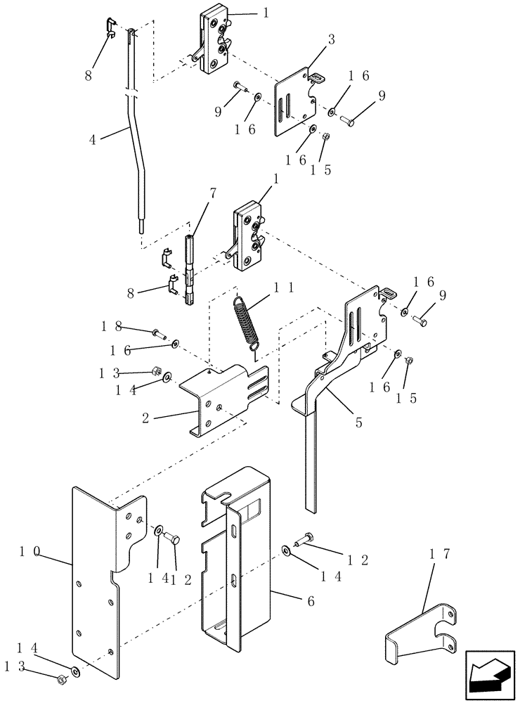 Схема запчастей Case IH 9010 - (90.100.20[03]) - LATCH, SIDE, DUAL - EU (90) - PLATFORM, CAB, BODYWORK AND DECALS