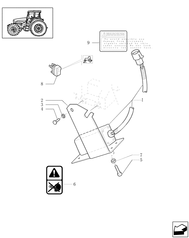 Схема запчастей Case IH JX1090U - (1.75.1/04) - (VAR. 743-749) RADAR - W/CAB (06) - ELECTRICAL SYSTEMS