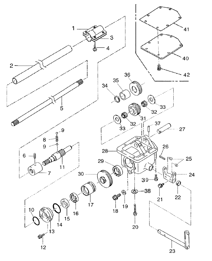 Схема запчастей Case IH DX55 - (03.10) - FWD DROP BOX (03) - TRANSMISSION