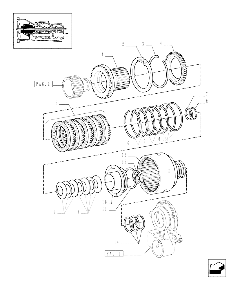 Схема запчастей Case IH MXM120 - (1.28.7/03[03]) - (VAR.281) FULL POWER-SHIFT TRANS. 18X6 (40 KPH-4WD) AND 17X6 (30 KPH) - CLUTCH ENGAGEMENT (03) - TRANSMISSION