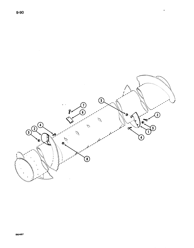 Схема запчастей Case IH 1010 - (9-090) - AUGER FLIGHT EXTENSION (58) - ATTACHMENTS/HEADERS