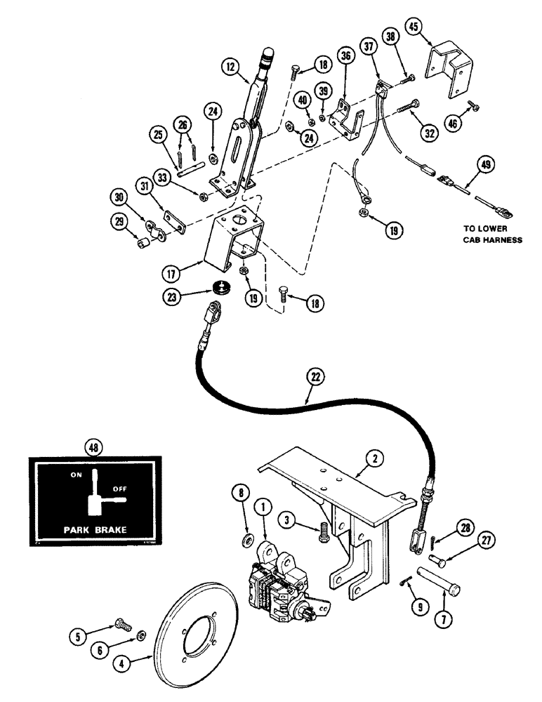 Схема запчастей Case IH 2096 - (7-246) - PARKING HAND BRAKE (07) - BRAKES