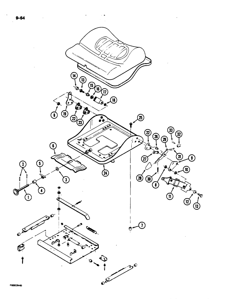 Схема запчастей Case IH 9170 - (9-064) - SEAT, AIR SUSPENSION, CAB (CONTD) (09) - CHASSIS/ATTACHMENTS