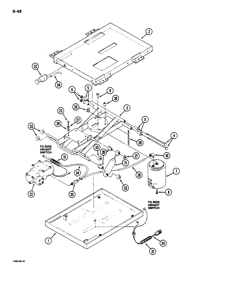 Схема запчастей Case IH 9130 - (9-48) - CLOTH SEAT, AIR RIDE SUSPENSION (09) - CHASSIS/ATTACHMENTS
