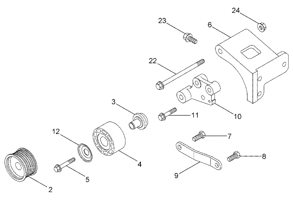 Схема запчастей Case IH TITAN 3520 - (02-048) - ALTERNATOR - MOUNTING (01) - ENGINE