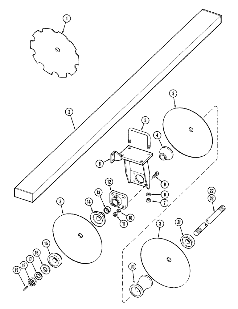 Схема запчастей Case IH RP - (122) - FRONT GANG - 10-1/2 INCH (266.7 MM) SPACING, WITH EXTRA BEARING STANDS 18 FOOT (5.5M) CUT 