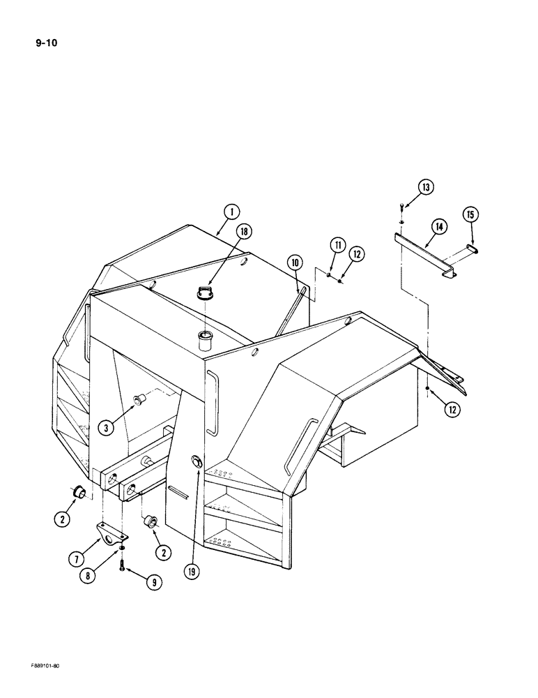 Схема запчастей Case IH 9190 - (9-10) - REAR FRAME (09) - CHASSIS/ATTACHMENTS
