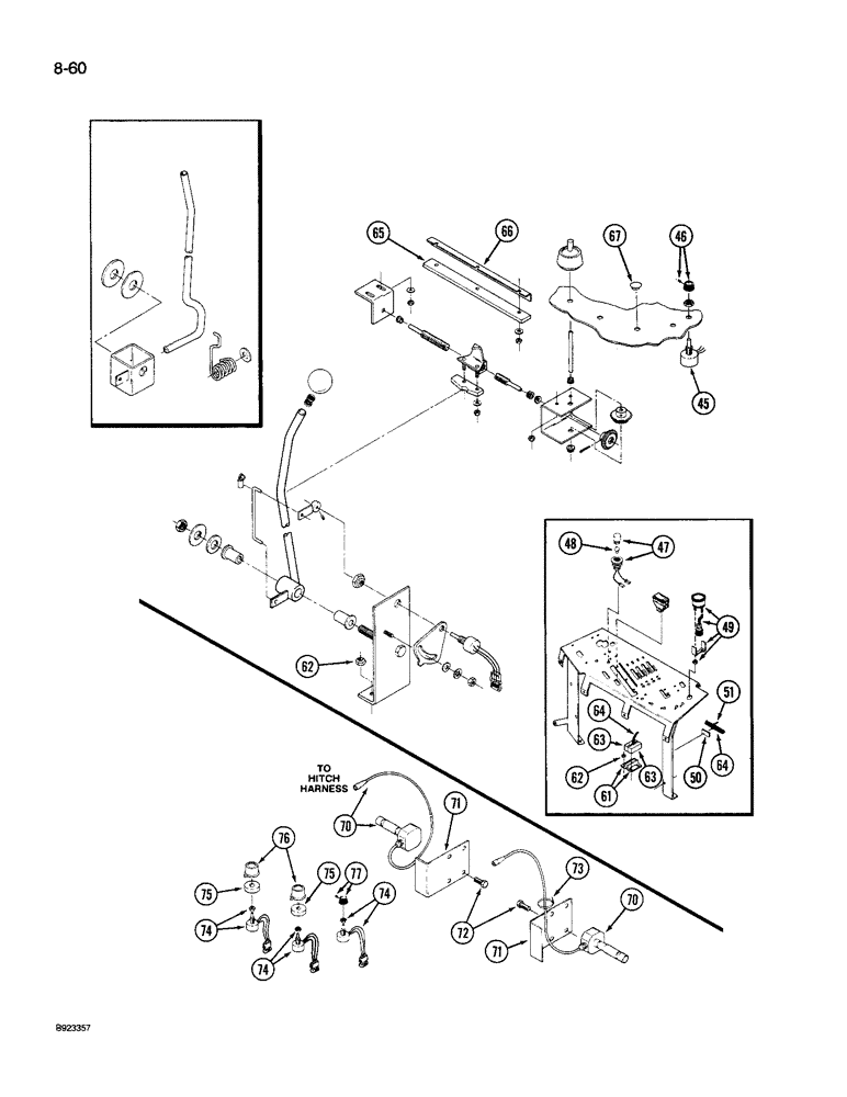 Схема запчастей Case IH 9250 - (8-060) - THREE POINT HITCH CONTROLS, ELECTRONIC CONTROLLED (CONTD) (08) - HYDRAULICS
