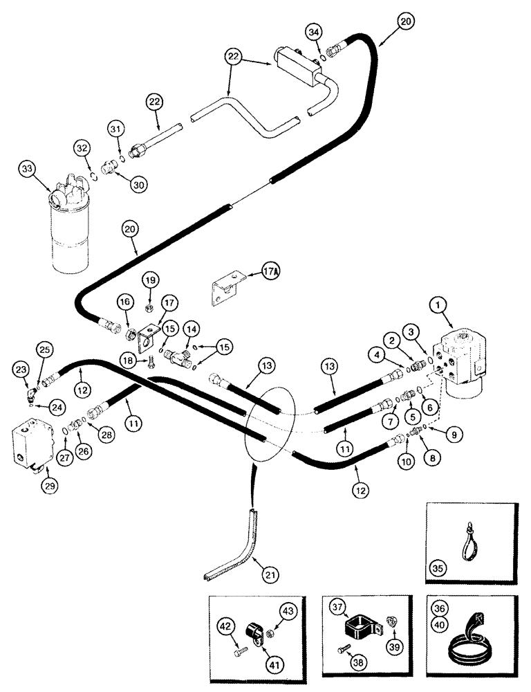 Схема запчастей Case IH 2344 - (05-02) - HYDRAULICS - STEERING SUPPLY AND RETURN (04) - STEERING